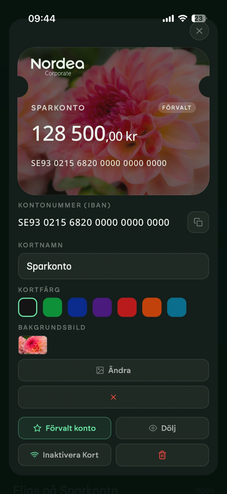 FLIQ app — personalising an account, dark mode