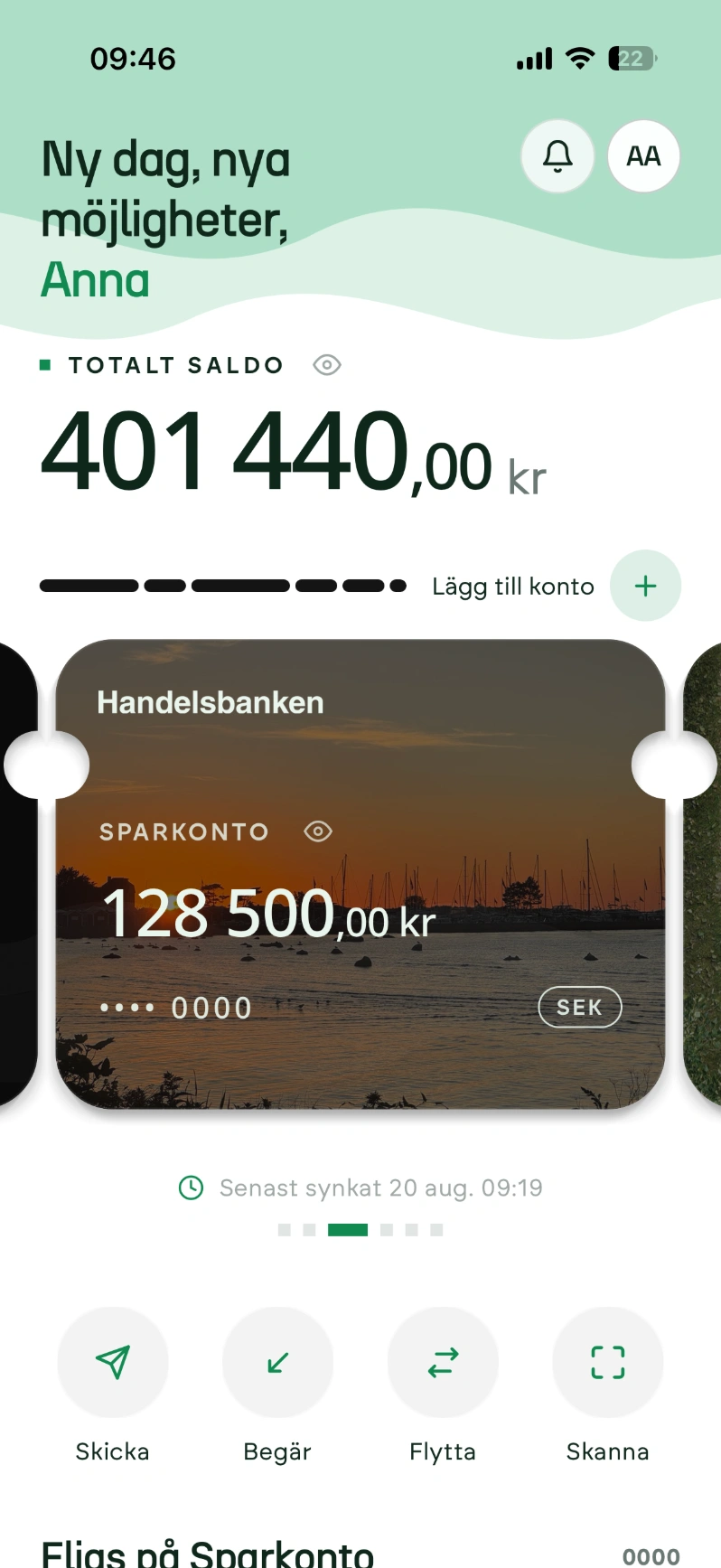 FLIQ app — account overview